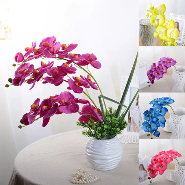 Artificial Fake Silk Flower Phalaenopsis Butterfly Orchid DIY Graden Home Decor