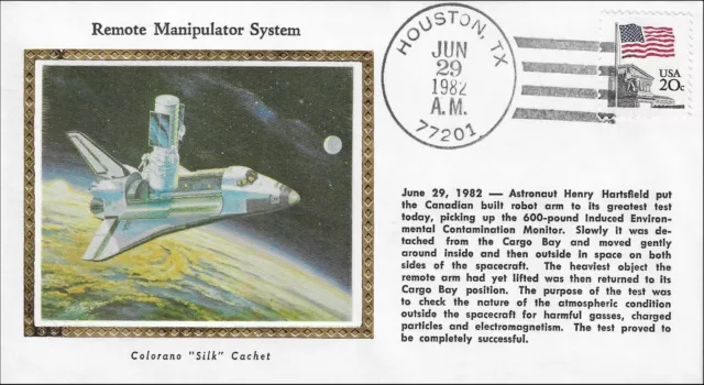 Astronaut Henry Hartsfield Remote Manipulator System USA Colorano Silk 1982