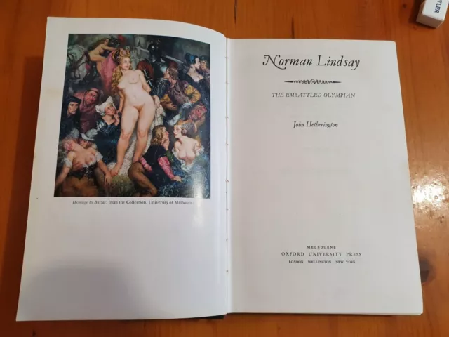 Norman Lindsay. The Embattled Olympian. By John Hetherington. 1973. 1st Edition
