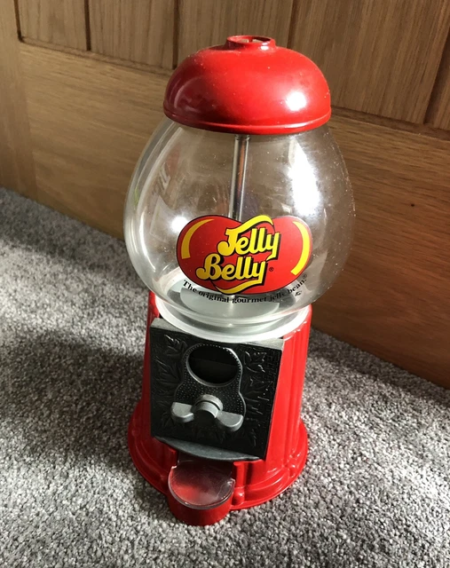 VINTAGE JELLY BELLY BEAN DISPENSER Metal Glass Gumball Machine Mancave