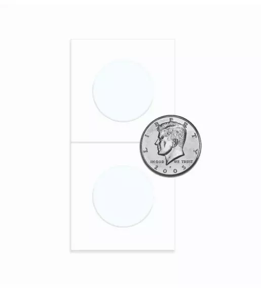 (25) BCW Half Dollar Size Paper Flips 2x2 Coin Holders 30.6mm Mylar Windows