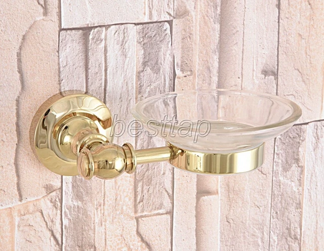 Gold Color Brass Wall Mounted Soap Dish Holder Bathroom Accessory sba305