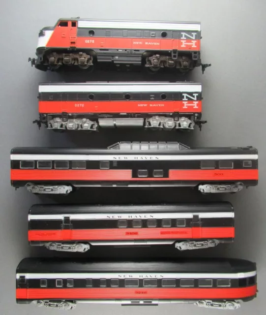 Athearn Ho Usa NY New Heaven Rame 5 Elements Loco Diesel F7B Eclairage Tbe Boite 3