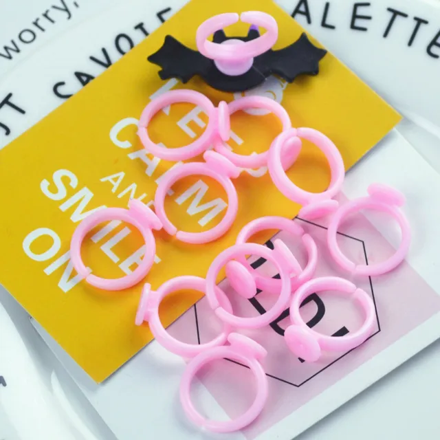 100 piezas soporte de anillo ajustable base de anillo de plástico manual para niños