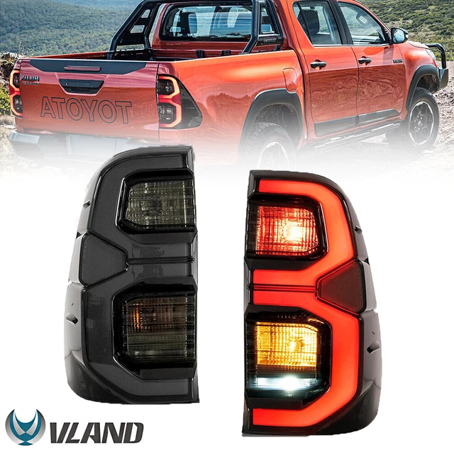 VLAND LED TAIL Lights For Toyota Hilux 20152021 Smoked Rear Lamps W