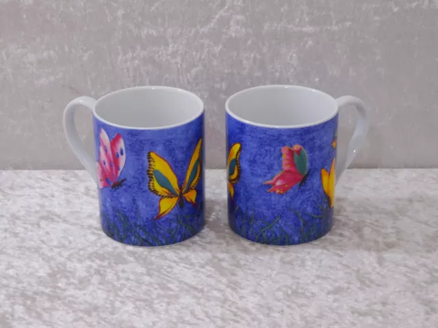 2X Könitz Diseño Porcelana Taza de Café Taza Mariposas - Vintage - 9 CM