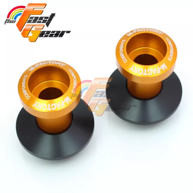 CNC Gold Billet Motorcycle Swingarm Spools Fit Kawasaki ZX6R/ZX6RR/636 1998-2012 3