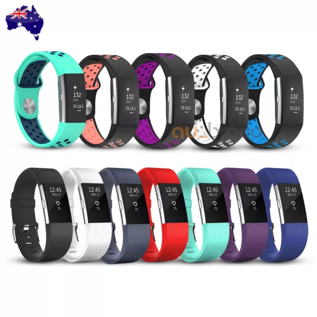 Replacement Silicone Watch Wrist Sports Band Strap For Fitbit Charge 2 Wristband