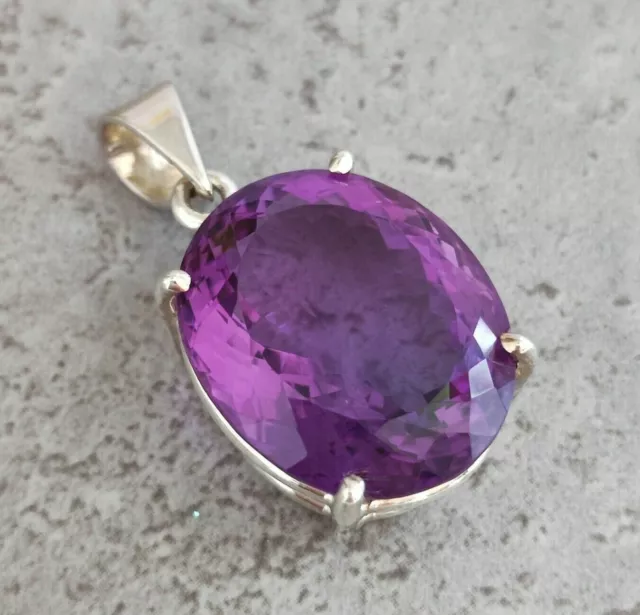 Amethyst Anhänger Brasilien facettiert 925 Sterlingsilber Unikat Heilstein A1201