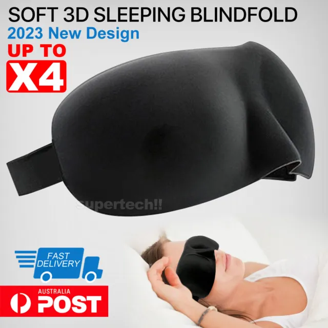 4x Travel Sleep Eye Mask Soft Memory Foam Padded Shade Cover Sleeping Blindfold