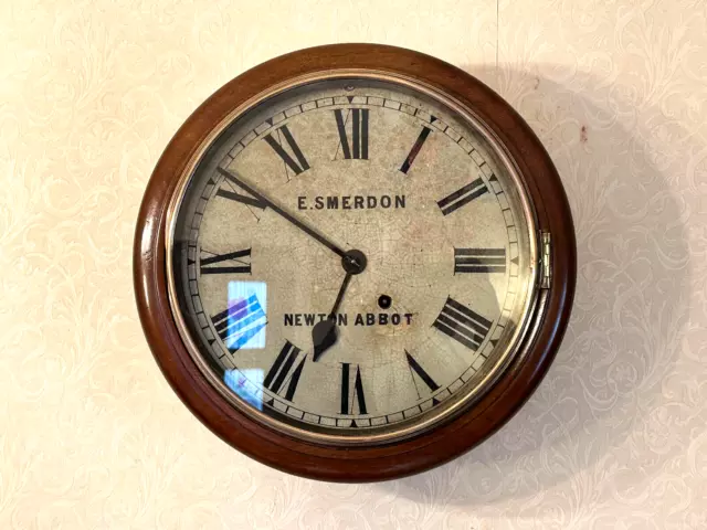 Restored Splendid Large Circular Antique Wall Clock, by E SMERDON, England, GWO