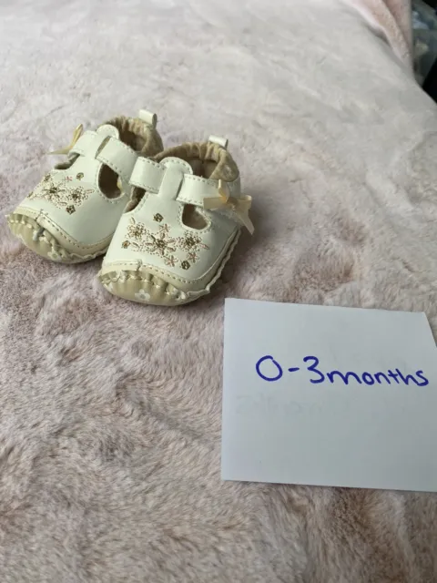 Girls Toddler Baby White Sandal Shoes 0-3 Months