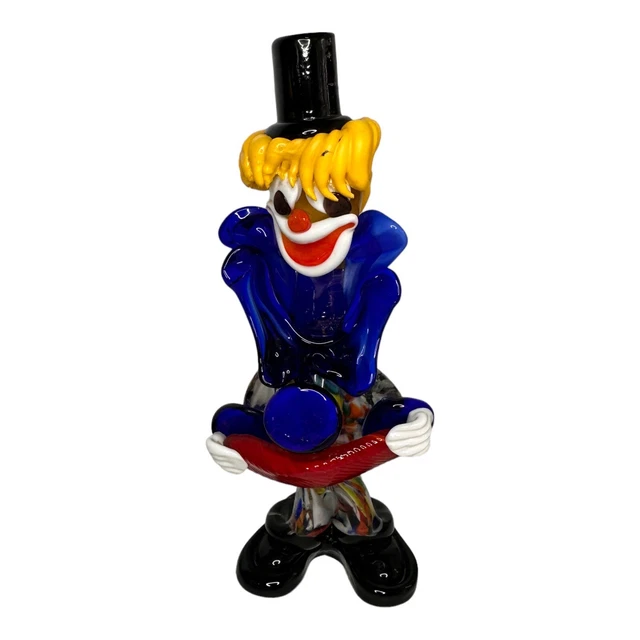 Vintage Art Murano Clown Made In Italy Glass Figurine Collectable Gift 24cm Rare