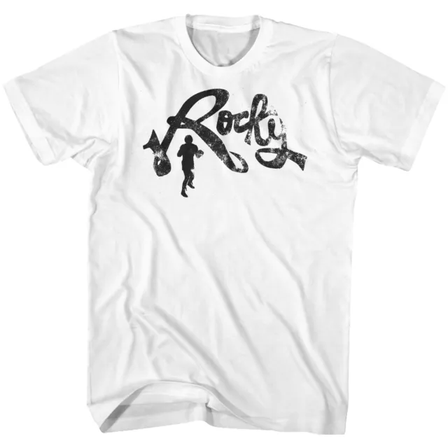 Rocky Film Noir Texte Rocky & Silhouette Sylvester Stallone Homme T Shirt