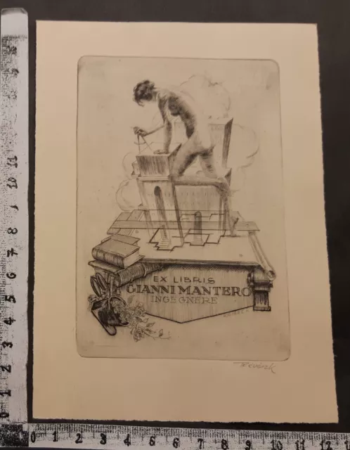 Wunderkammer Exlibris 400 - " Erotic Mantero " - * Cornel Revesz * - C Signed