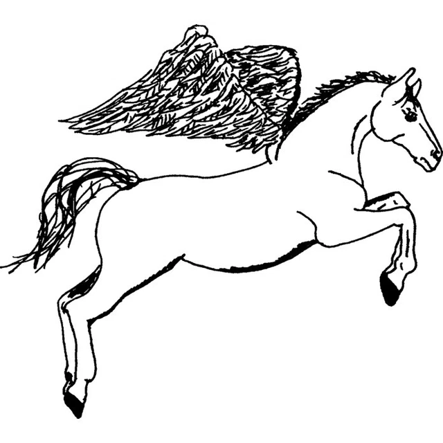 'Leaping Pegasus' Unmounted Rubber Stamp (RS017651)