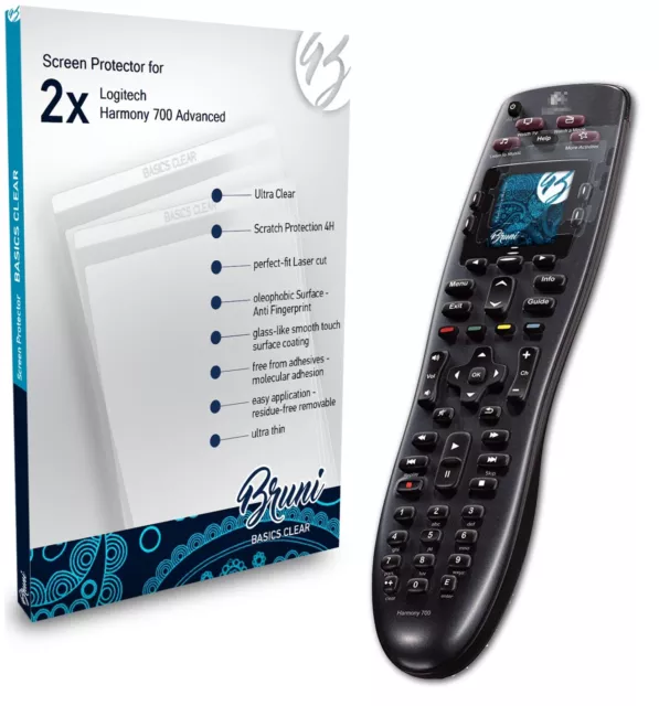 Bruni 2x Écran protecteur pour Logitech Harmony 700 Advanced Protecteur d'écran