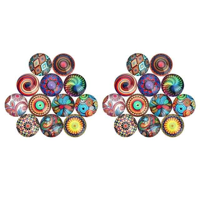 40 Stück 25mm Glas Flatback Scrapbooking Kuppel Cabochons für