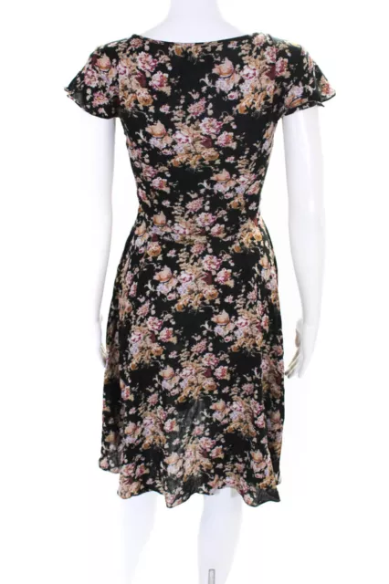 Denim & Supply By Ralph Lauren Womens Cotton Floral A-Line Dress Black Size 6 3