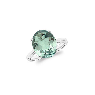 5.00 CTTW Genuine Green Amethyst Oval Cut 925 Sterling Silver Ring Sizes 6-10