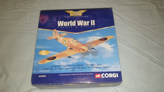 A Corgi Aviation Archive die cast model of a Hawker Hurricane Mk 1