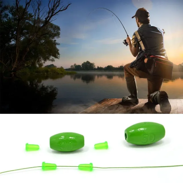 10pcs with  plastic plug Fishing Lead Sinkers Olive Shaped Weight  Carp Fishing
