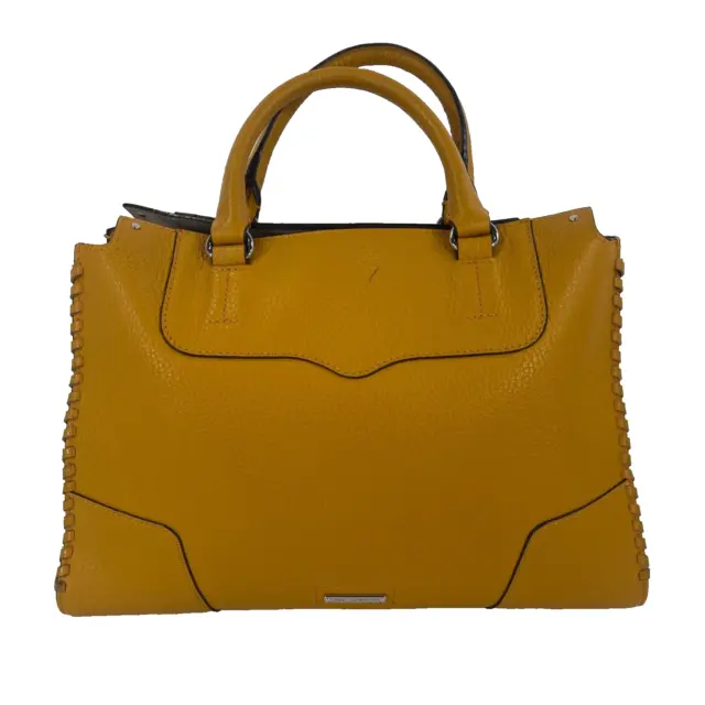 Rebecca Minkoff Amorous Yellow Saffiano Leather Satchel Bag - No Long Strap