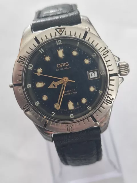 VINTAGE ORIS AUTOMATIC GENTS DIVER WATCH 7401 WORKING 38mm 350.00
