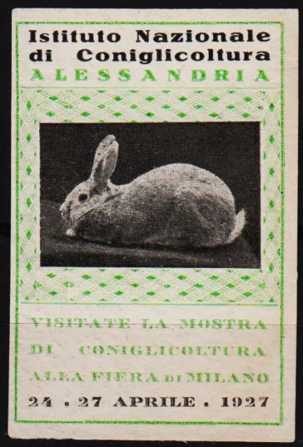 reklamemarke 1927 National Institute of Rabbit Culture, Alexandria, Milan/0426