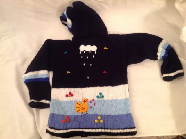 Hand knitted Alpaca Wool Children Sweaters with 3D designs 2