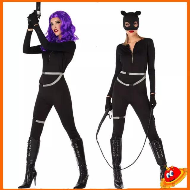 Costume Carnevale Donna Selina Kyle Catwoman  Gatto sexy  Poliziotta