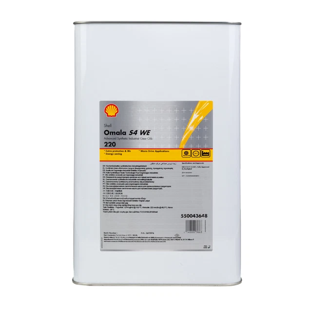 Shell 550043648 Omala S4 We 220 20Ltr Olio per ingranaggi sintetici industriali avanzati