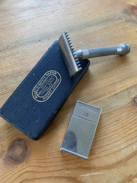 Vintage Gillette Safety Razor Pocket Edition w/ Case and Blade Box