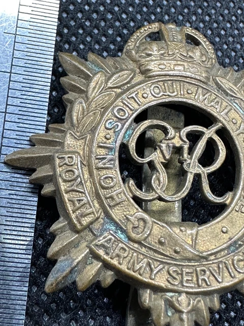ORIGINAL WW2 BRITISH Royal Army Service Corps RASC GVI Kings Crown Cap ...