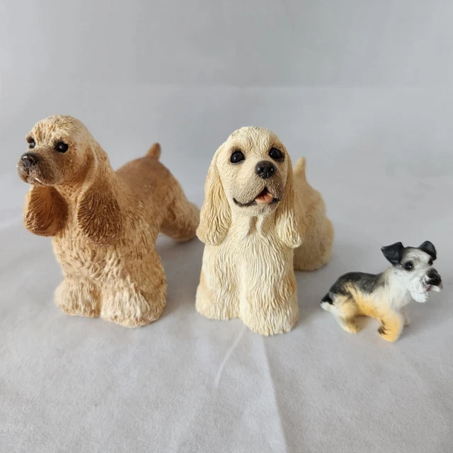 Vintage UDC Stone Critters Dog Lot - Cocker Spaniels - Schnauzer (Lot of 3)