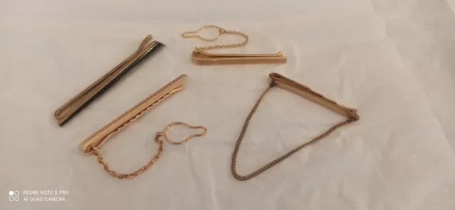 Lot broche épingle pince fixe cravate plaqué or gold plated  déco vintage