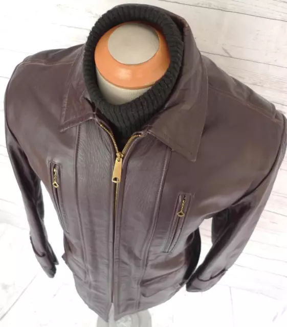 VINTAGE SEARS HERCULES 1950's STEERHIDE Leather Jacket COAT MOTORCYCLE ...