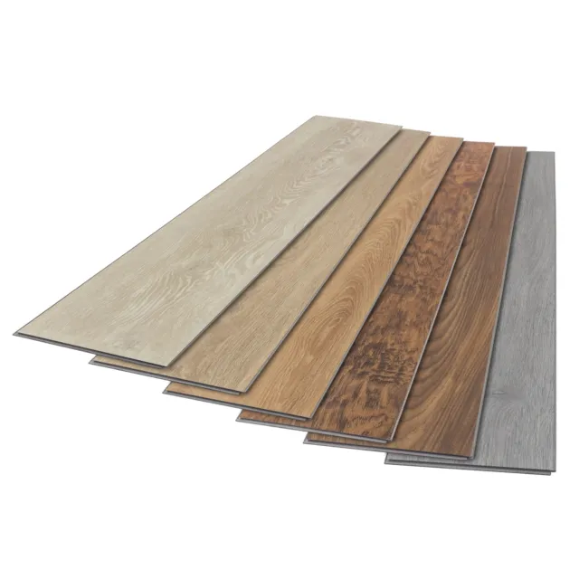 Suelo vinilo PVC lamas 1,54-7,5m² planchas de click aspecto madera gris/marrón