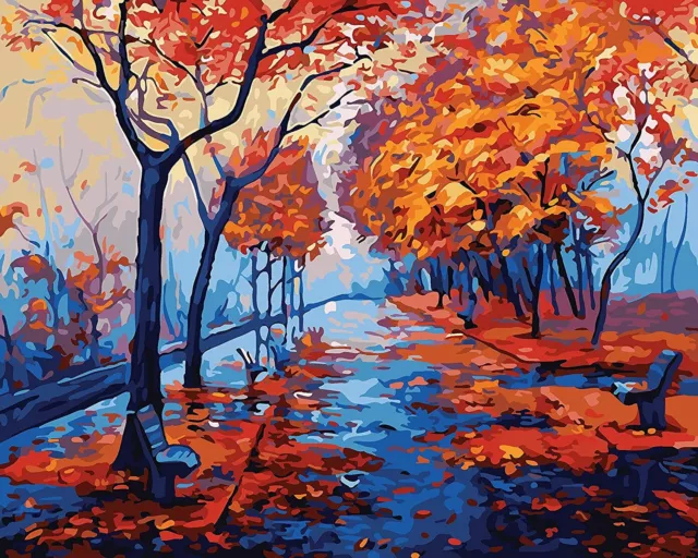 Paint By Number-DIY Digital Canvas Oil Painting Home Decoration Fallen Leaves AU