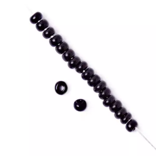 10/0 Opaque Black Czech Seed Beads 40 grams