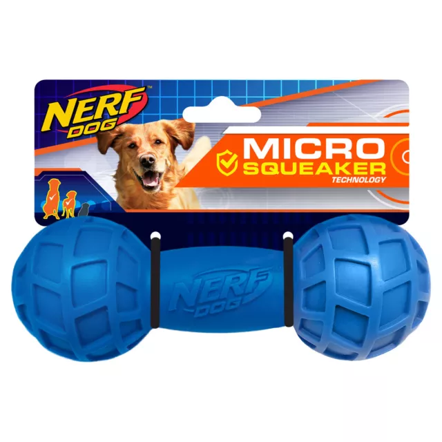 Nerf Dog Jouet pour Chien Micro Squeak Exo Barebell, Neuf 2