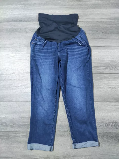 A Glow Maternity Jeans Adult Large Rolled Denim Crop Jeans Womens