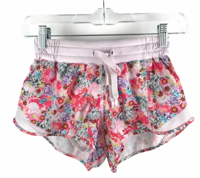 LULULEMON HOTTY HOT Shorts Flowabunga Multi Pink Size 2 £43.63