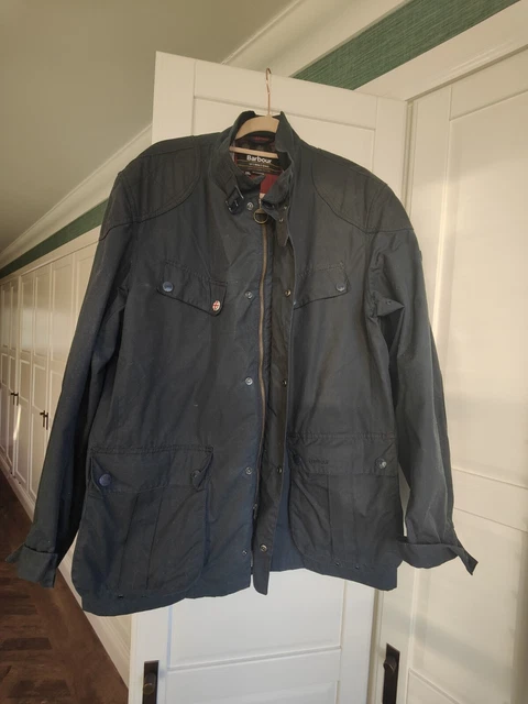 Mens Barbour International Simonside Jacket Navy Blue XXL