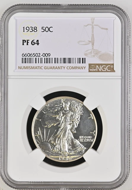 1938 P Half Dollars Liberty Walking NGC PF-64
