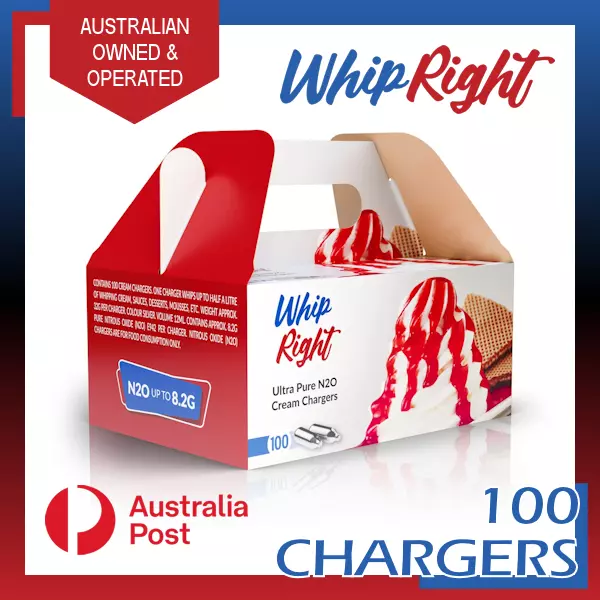 8.2G High Quality Whipright Cream Chargers (100 Bulbs) 100 Pack X 1