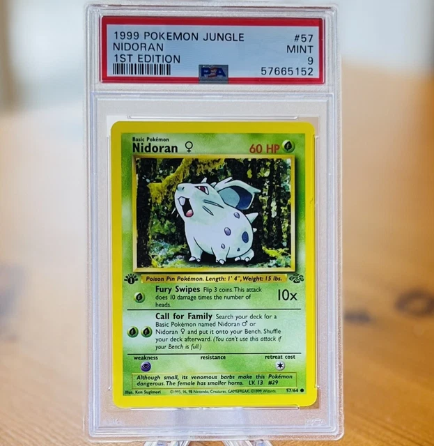 Pokemon Jungle *1999 Nidoran 1st Edition MINT * PSA 9, 57/64