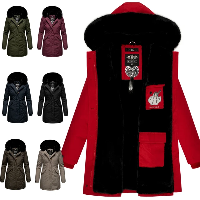 Manteau D'hiver Femme Marikoo - Matelassé, Fourrure Nounours, Capuche - Taille Normale - Neuf Avec étiquettes