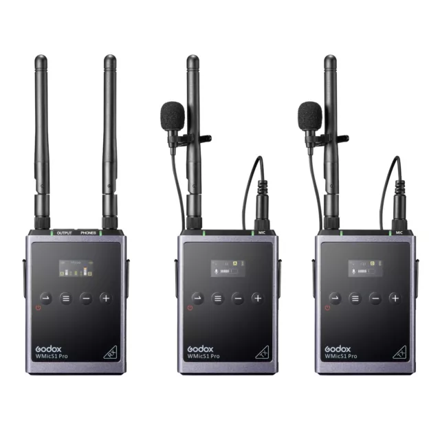 WMicS1 Pro Kit 2 micrófonos UHF inalámbricos profesionales de doble canal conjunto 2