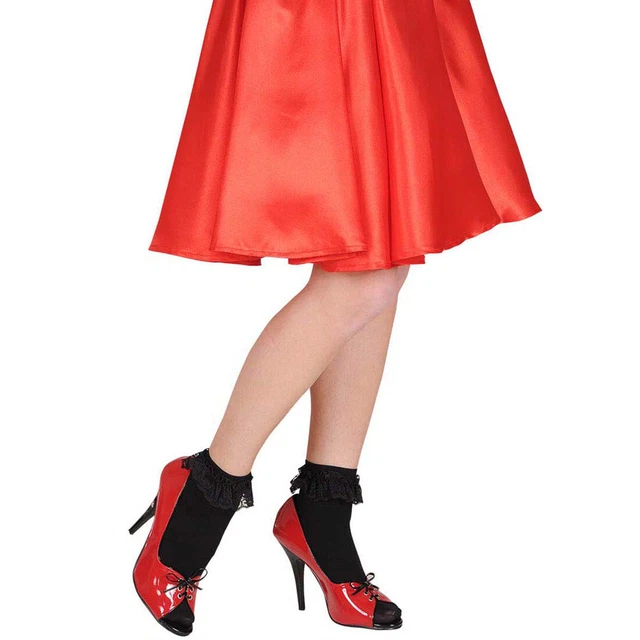 Volant neri calze pizzo calze 70 DEN rock n roll calze volant corte
